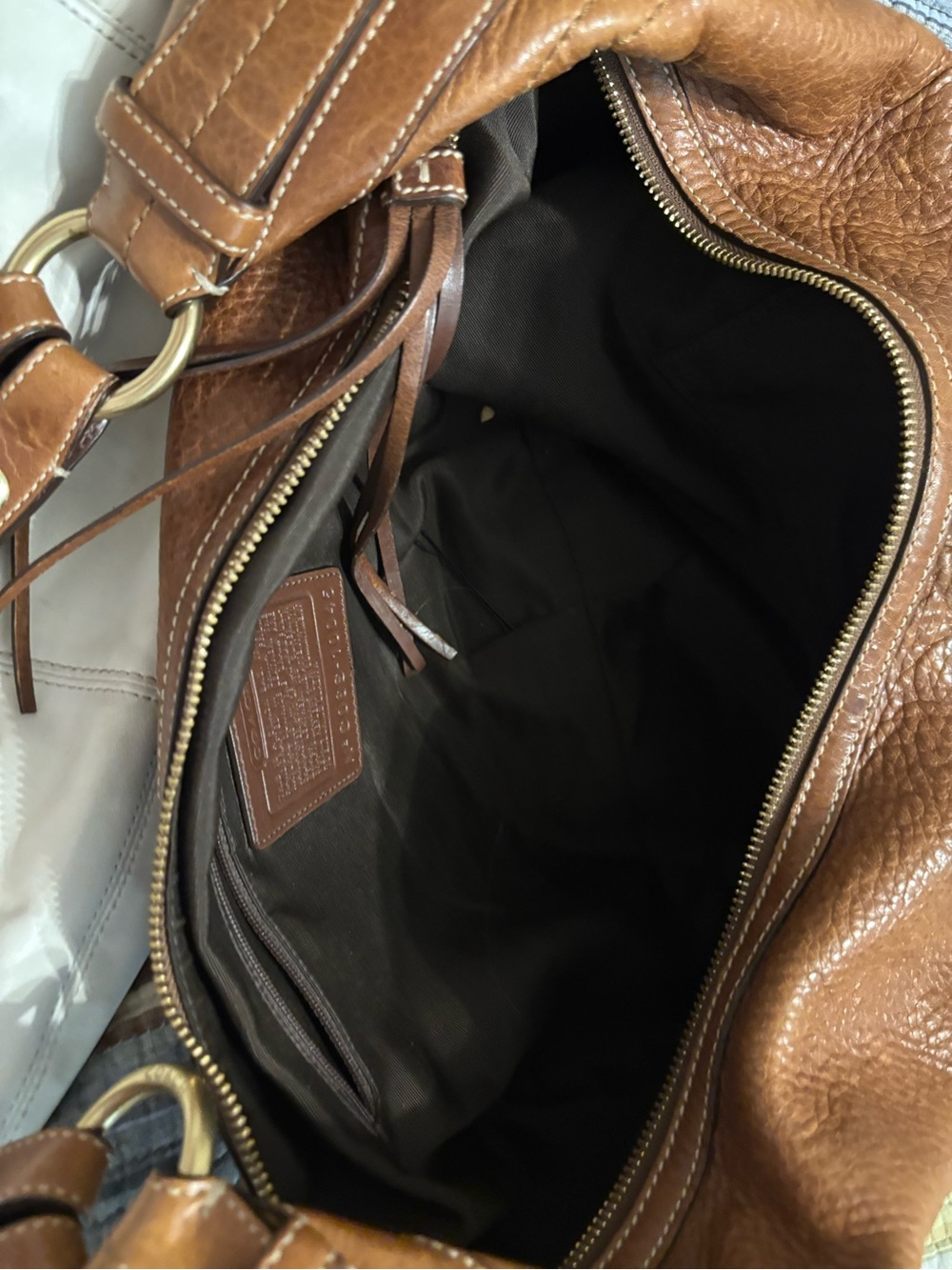 Coach Brown Pebbled Leather Shoulder Bag - Picture 3 of 4